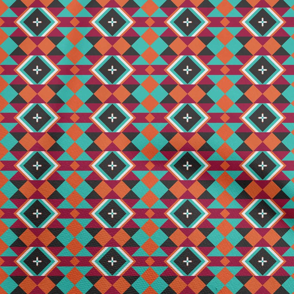 oneOone Cotton Flex Medium Blue Fabric Geometric  Sewing Craft Projects Fabric Prints By Yard 40 Inch