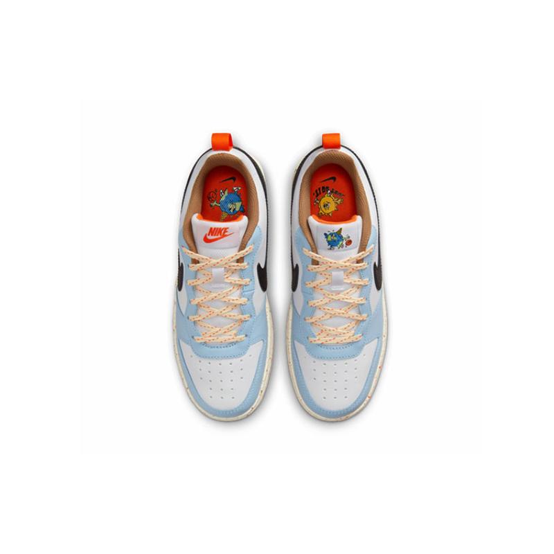 Nike Court Borough Low 2 White Alabaster Speckled GS Sneakers DX6052-101