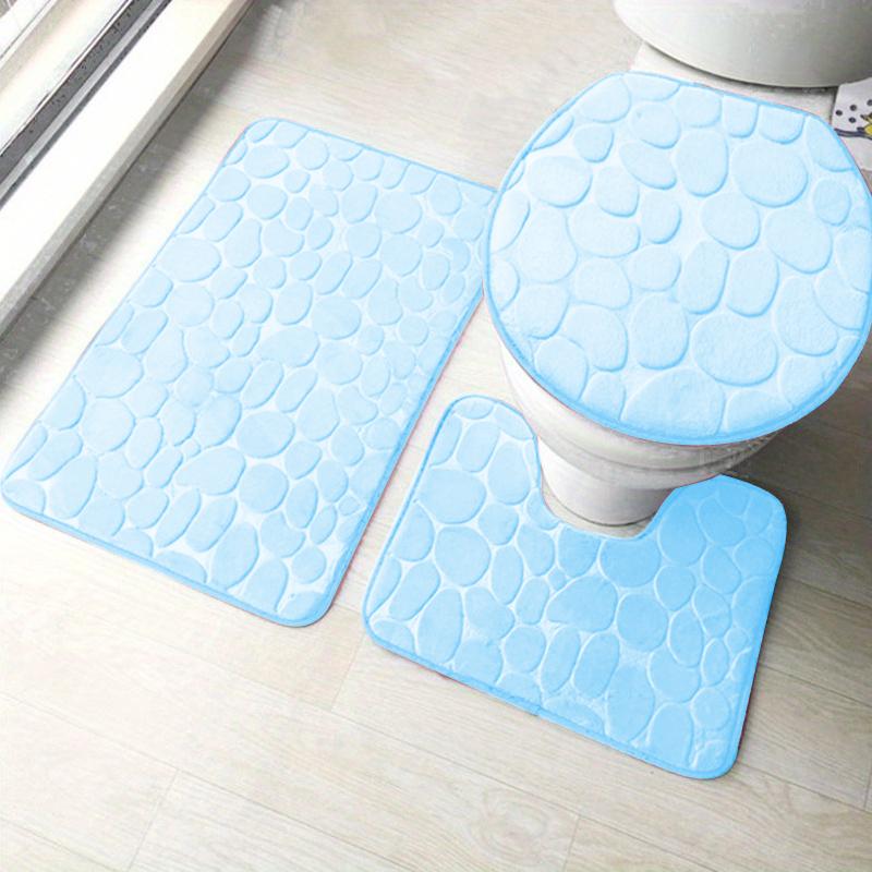 1 st enfärgad enkel badrumsabsorberande halkfri golvmatta stenmönster, bekväm och mjuk, kan kombineras efter behag