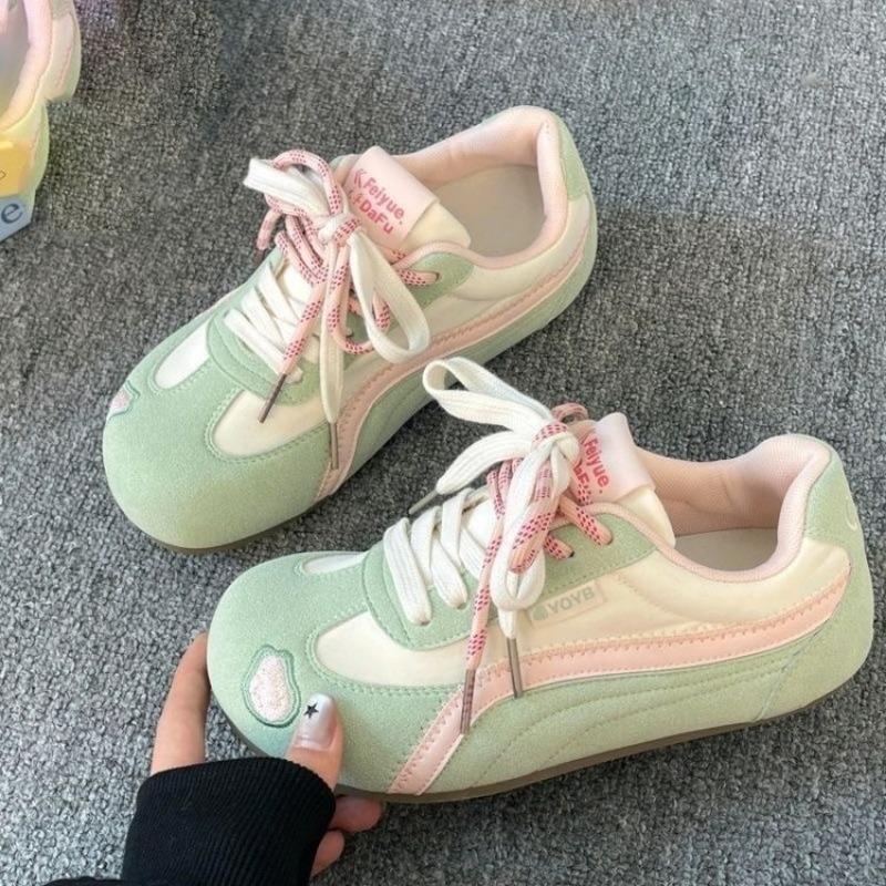 

Кампус ветер конфетный цвет милые летние двойные шнурки плоская обувь студенческая мода кеды женские 40 зелёный