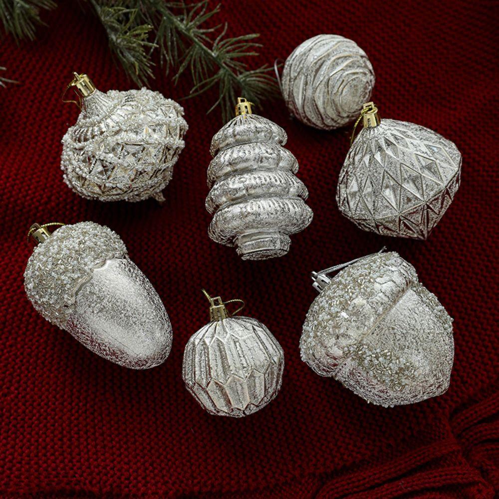 

Подвески в виде елочных шаров из шишек светло-золотого цвета с рождественским декором для вечеринок Style 1