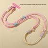 Adjustable Phone Lanyard with Cartoon Pendant, Patchwork Crossbody Strap, Anti-Lost Rope, and Clip