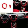 2PCS Gear Shift Knob Cover Trim Shift Lever Decorative Cover Replacement Parts Accessories For Hyundai Veloster 2011-2017 Red