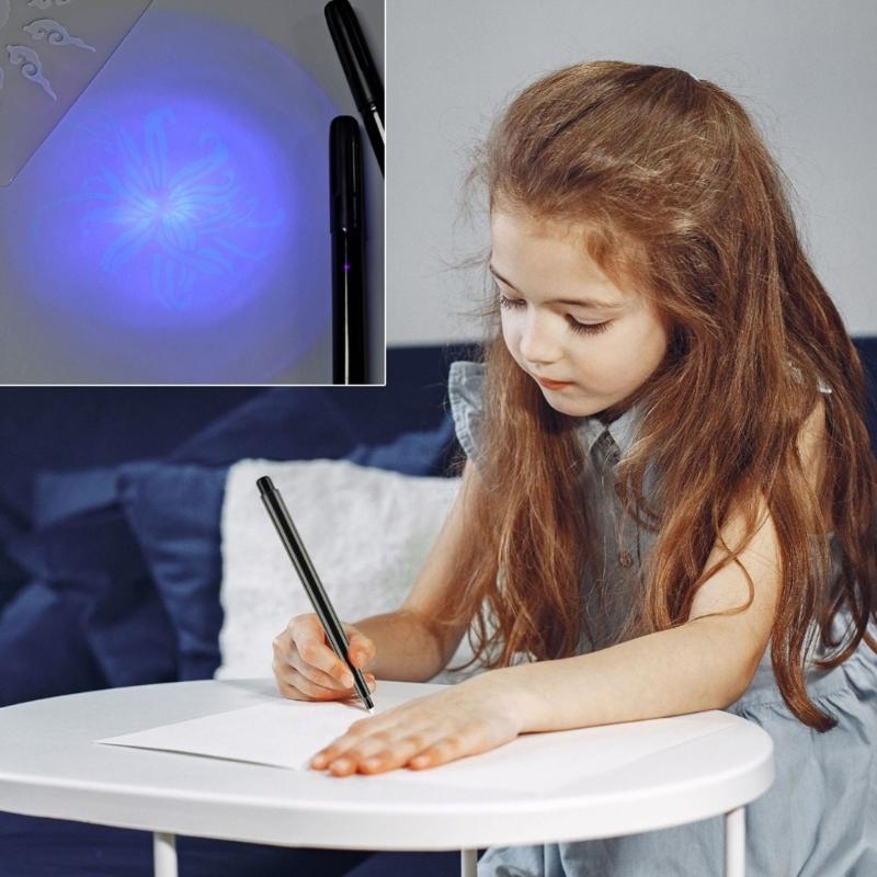 2 Stück unsichtbare Tintenstifte mit LED-Licht-Schlüsselanhänger – ideal als Geburtstags- oder Weihnachtsgeschenk, für geheime Botschaften für Kinder