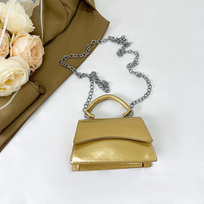 Simple Temperament Women's Small Square Bag Chain Handbag New Summer High-value Solid Color Casual Shoulder Bag