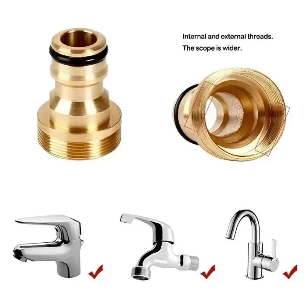 Durable Brass Faucet Adapter Dual Interface Garden Tap Connector New Universal Tap Adapter Outdoor