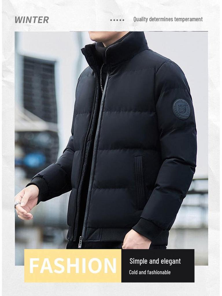 Men's Trendy Winter Cotton Padded Jacket - Korean Style Velvet Thickened Coat