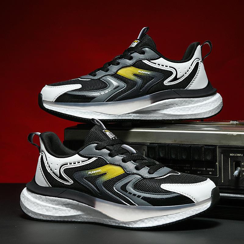 

Новые летние сетчатые кроссовки для бега дышащие дезодорирующие легкие подошва из попкорна для учеников средней школы амортизирующие спортивные мужские кроссовки 44