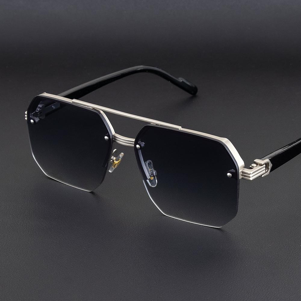 Vintage Square Sunglasses Half Metal Frame UV400 Sun Shades Women Men Trendy Design Sun Glasses Leisure Driving Eyewear