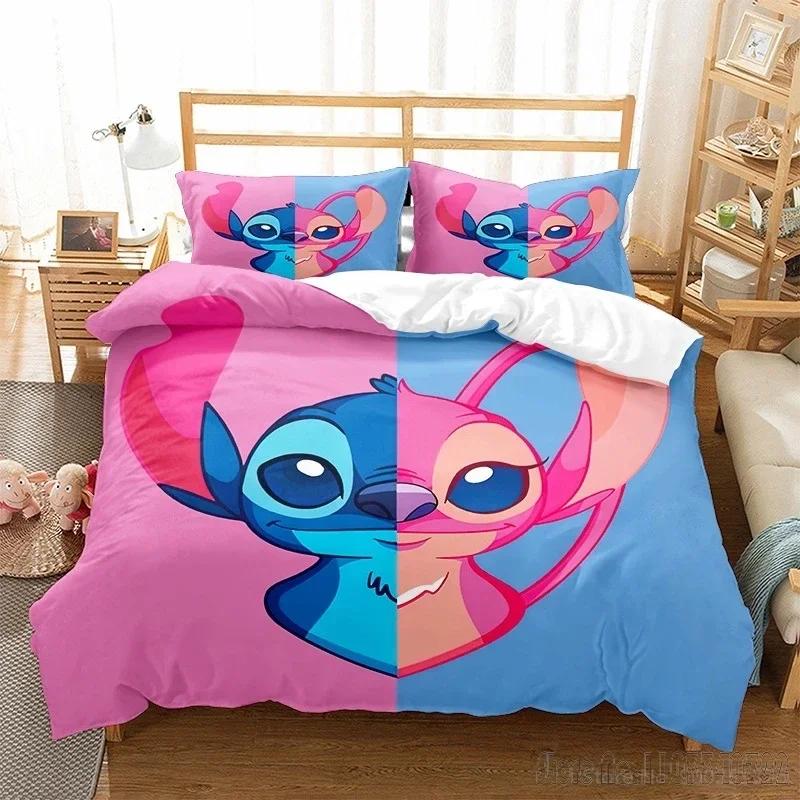 Lovely Stitch 3D  Cartoon Duvet Cover Set HD Comforter Cover Bedclothes for Kids Bedding Sets Bedroom Decor