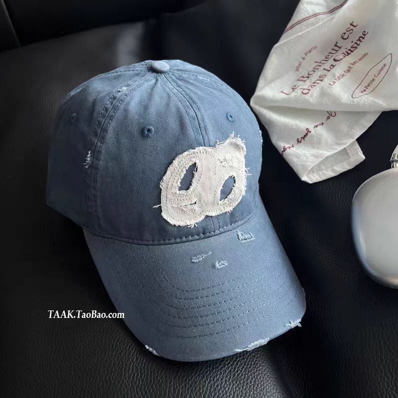 Fashion Hat Korean trendy brand ripped cap children American retro street deepening big head circumference showing face small baseball cap