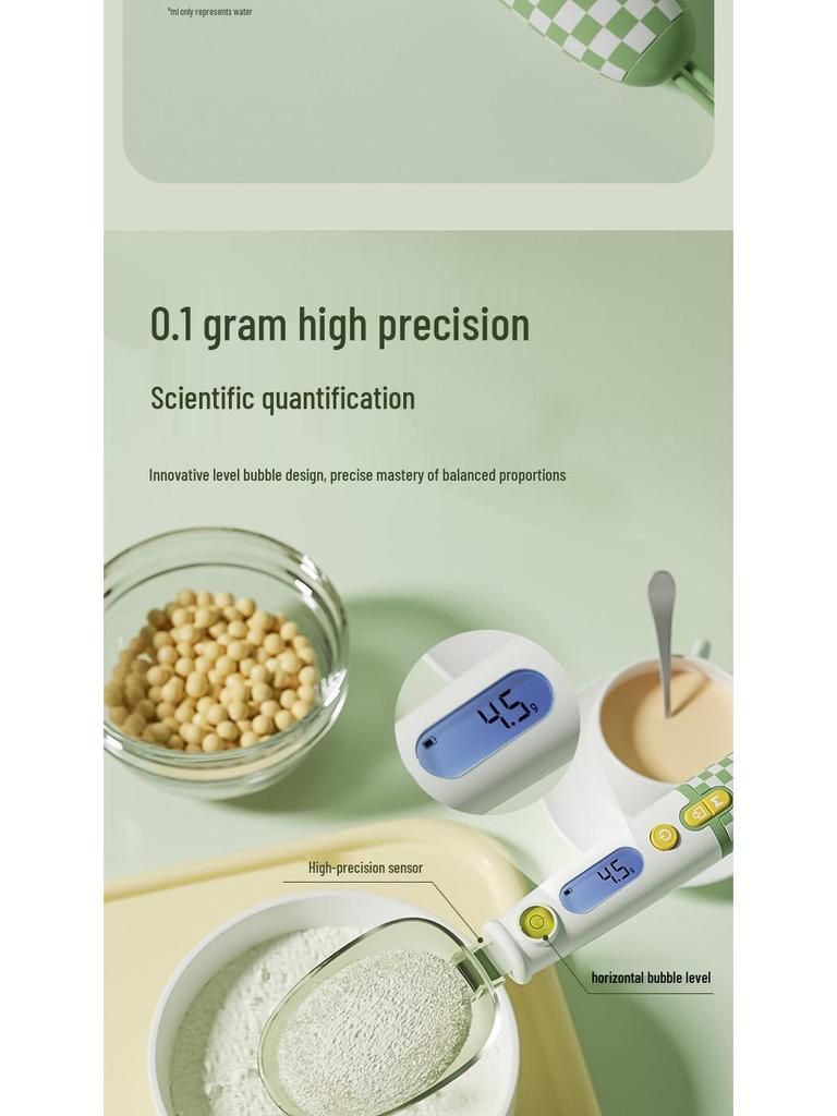 Digital Measuring Spoon for Baby Food, Cereal, and Flour - Precision Gram Scale