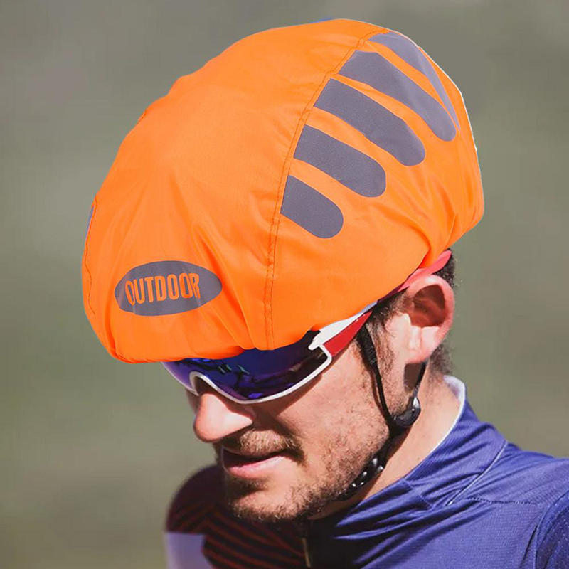 1 Pcs Bike Helmet Rain Cover With Reflective Polyester Strip Waterproof Windproof Covers High Visibility Cycling Ride Gear