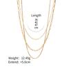 Yori Geometric 18K Gold Plated 3mm Snake Chain Layer Necklace Gift Stainless Steel Triple Layer Snake Chain Necklace For Women