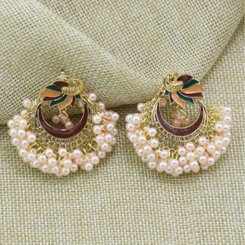 Retro Indian Bollywood Earrings Ethnic Style Earrings Kundan Peacock Jhumka Jhumki Drop Earring Gypsy Jewelry Decoration