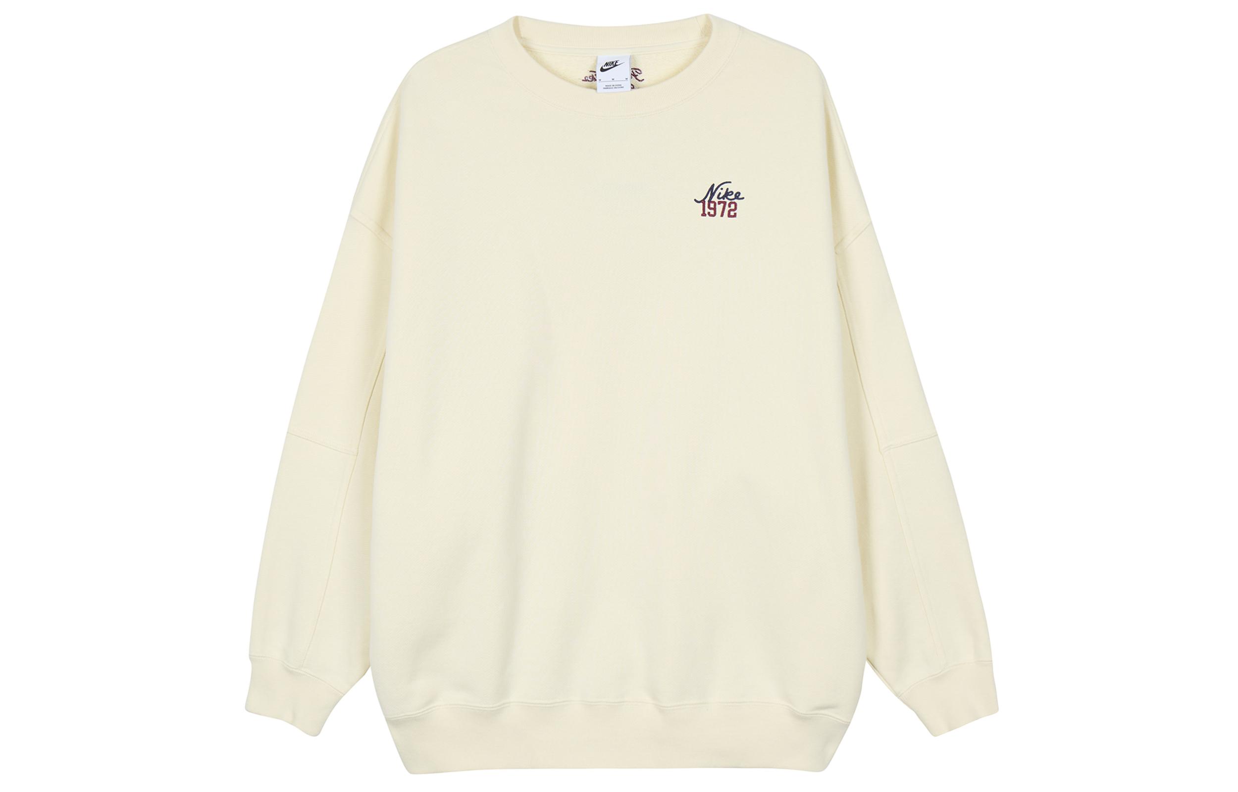 Nike Sweatshirts Women s Beige Crew Neck Moderate Regular FV8444-113 M