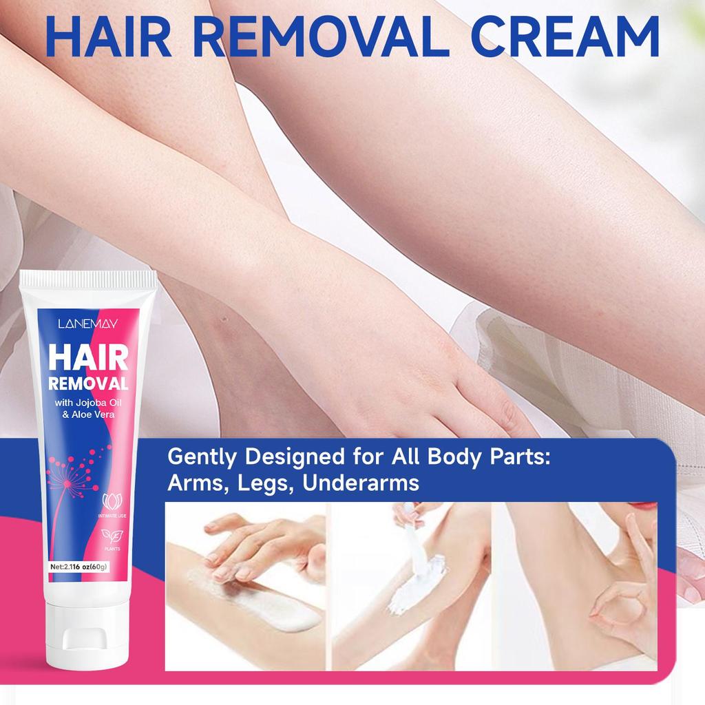 Hair Removal Cream-Fast and Gentle Formula-Effective Hair Removal-Longer-Lasting Results-Suitable For All Skin Types, 60g