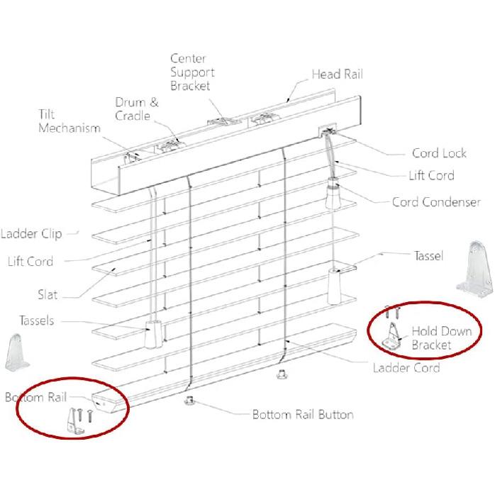 Cutelec 4pcs Hold Down Brackets Clear Color Bottom Rail Hold Clips for High Profile Blinds