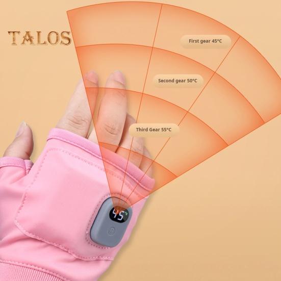 1 pár vyhřívaných rukavic bez prstů Rychlé zahřívání Trvalé teplo Nastavitelné dobíjecí elektrické vyhřívané jezdecké rukavice v plné barvě