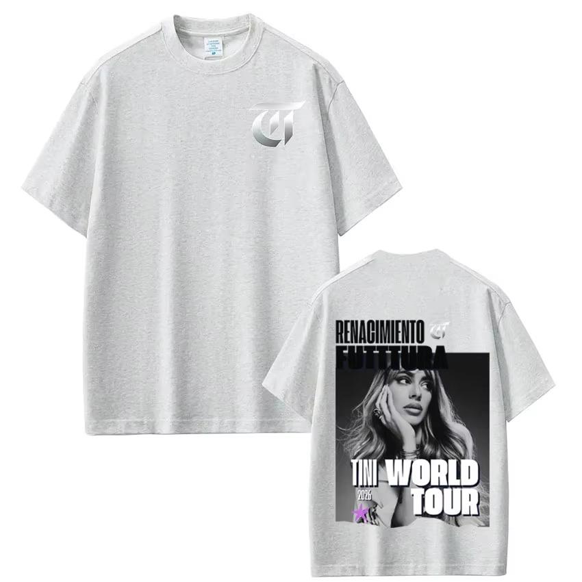 Singer TINI STOESSEL Futtura Album 2026 Tour Tees Men Women Vintage Tshirt pure Cotton Streetwear Fan Gifts Shortsleeved top