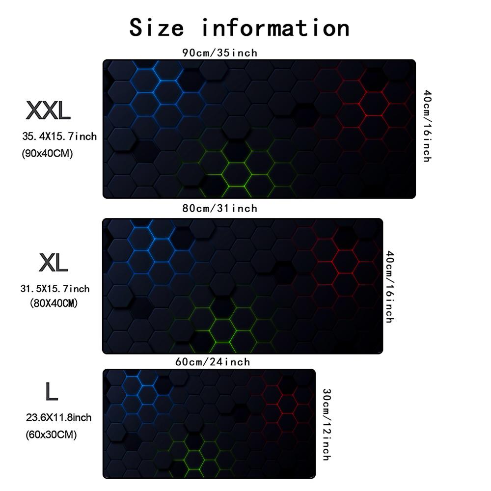 Geometric Pattern 3d Mouse Pad Computer Laptop Mouse Pad Office Large Gaming Mousepad Rubber Bottom NonSlip Desk Mat 900x400