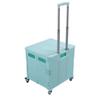 Collapsible Utility Cart Rolling Crate Swivel Casters PP Strong with Telescopic Handle Lid Storage