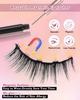 Batfield 3 Pairs Magnetic False Eyelashes - Reusable Fake Eyelashes with Eyeliner and Tweezer - Artificial Eye Lashes for Women Natural Wispy(Style
