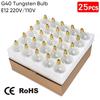 G40 Tungsten Filament Bulb, E12 220V, European Standard, Waterproof Outdoor Glass Incandescent Spare Bulb for Atmosphere Lighting.