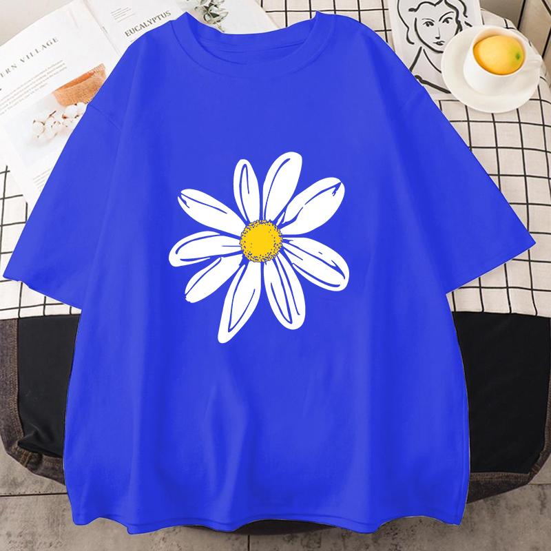 New Daisy Flower Printed T Shirt Unisex Unisex Teens Girl Fashion Hip Hop Harajuku Casual Short Sleeve Tops Daisy Lover Gift Tee Fun
