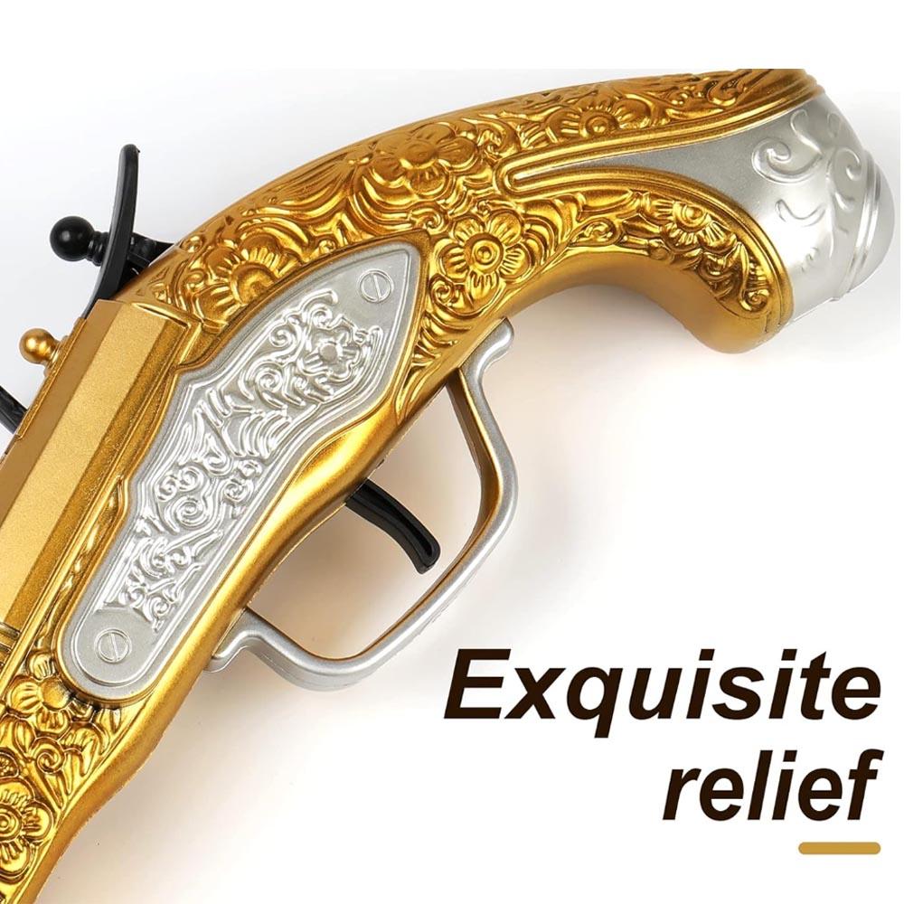 Golden Pirate Toy Gun Soft Foam Bullets Cosplay Pirate Toys Dress Up