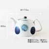 Hasami Ware CtoC JAPAN Stainless Steel Tea Pot with Tea Strainer, Hand-Painted Round Pattern, W17.5 X D11.2 X H9 (cm), 445 (cc)