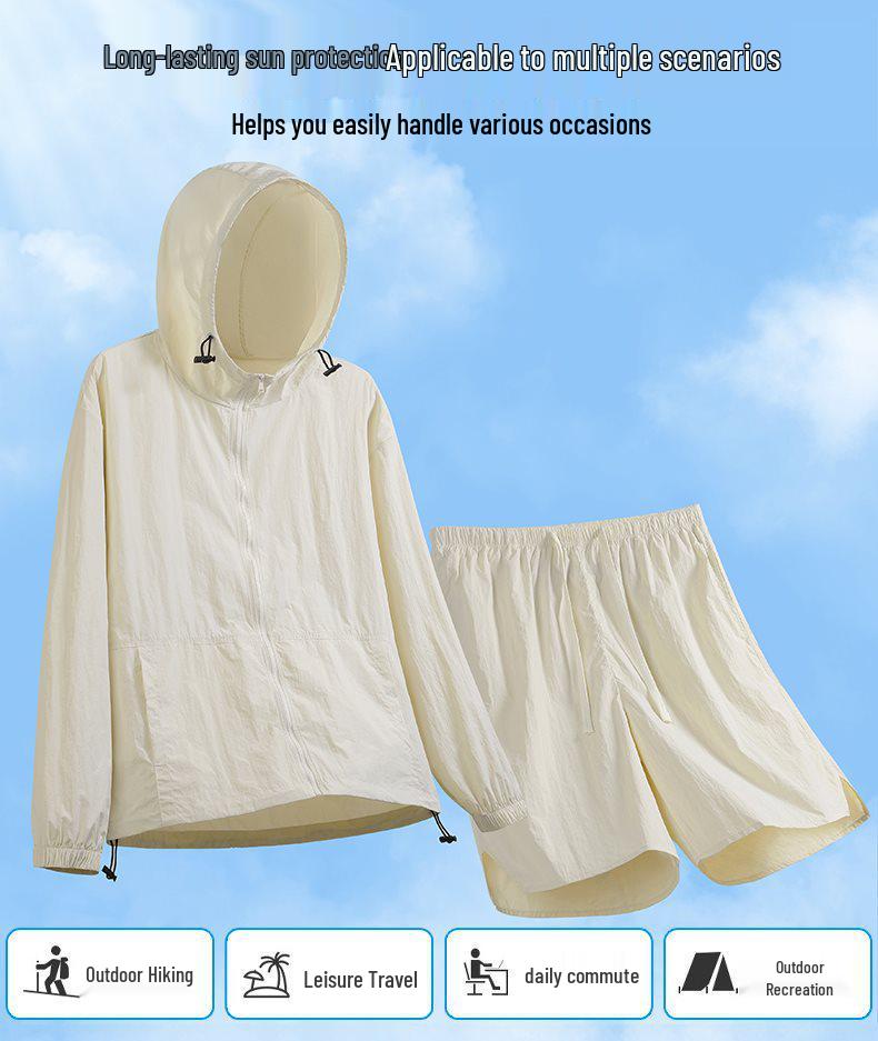 Yi Mi Cang Summer Sun Protection Set: High-Quality Nylon Jacket & Quick-Drying Breathable Shorts for Couples