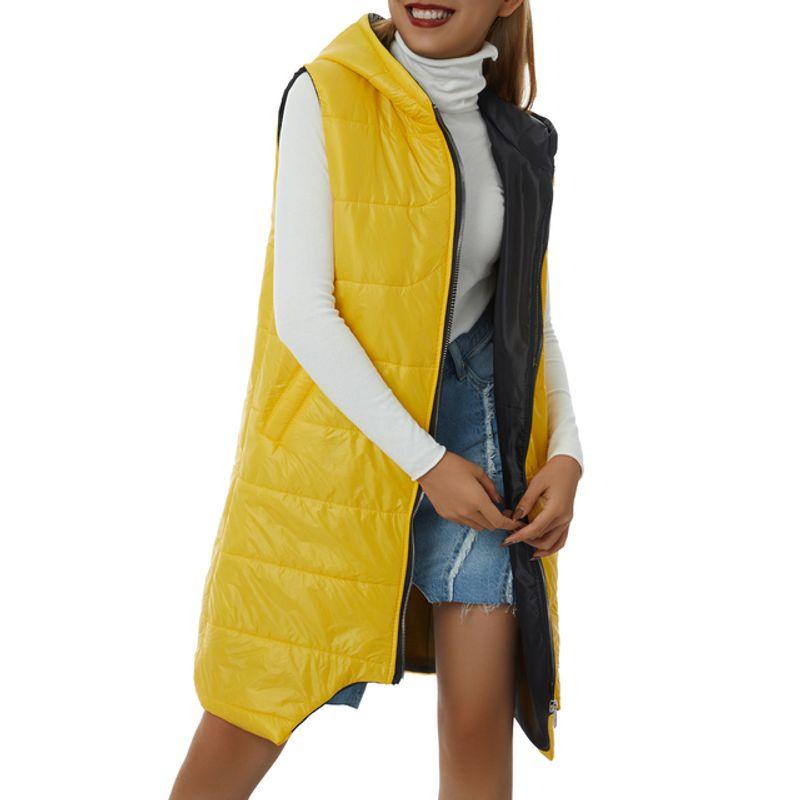 

Hooded Vest Single Breasted Sleeveless Hooded Vest Single-Breasted Sleeveless Women s Yellow M