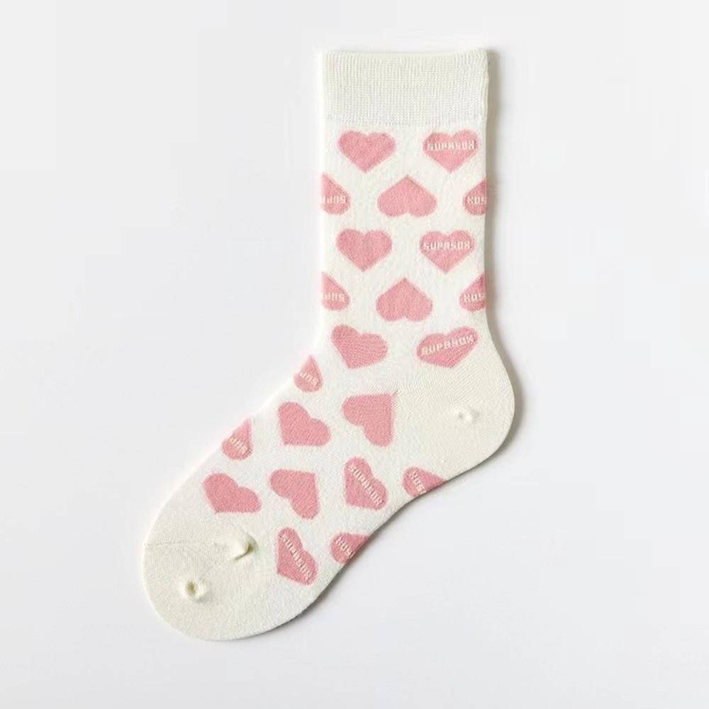 Valentine's Day Love Heart Socks Funny Women Socks Korean Style Love Mid-Tube Socks Gift