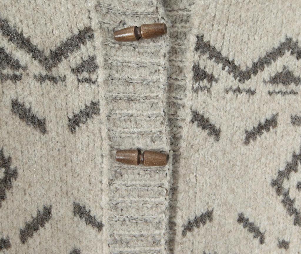 Women's Retro Color-Block Jacquard Knit Cardigan for Autumn/Winter