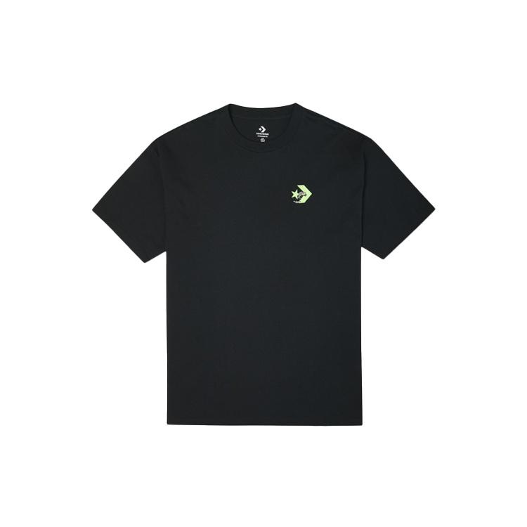 Men's Converse Logo Printing Round Neck Short Sleeve Black 10022786-A02