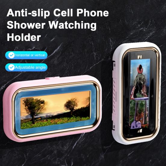 

Держатель для мобильного телефона, вращение экрана на 360 градусов, чувствительная сенсорная полка, противотуманный регулируемый держатель для телефона в ванной комнате, мобильный телефон