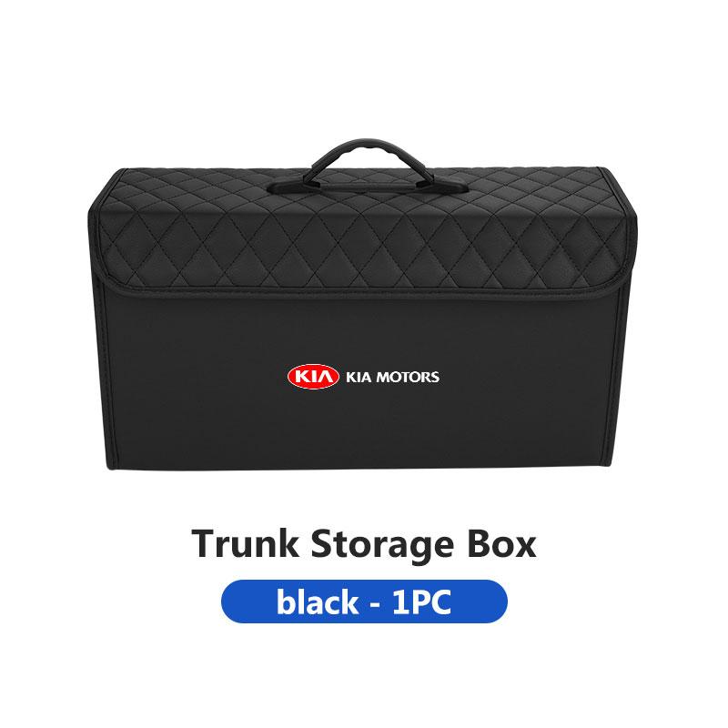 For KIA Car Leather Boot Trunk Leather Storage Box Foldable Auto Organizer Accessories Sportage Rio Ceed Niro Soul Stonic