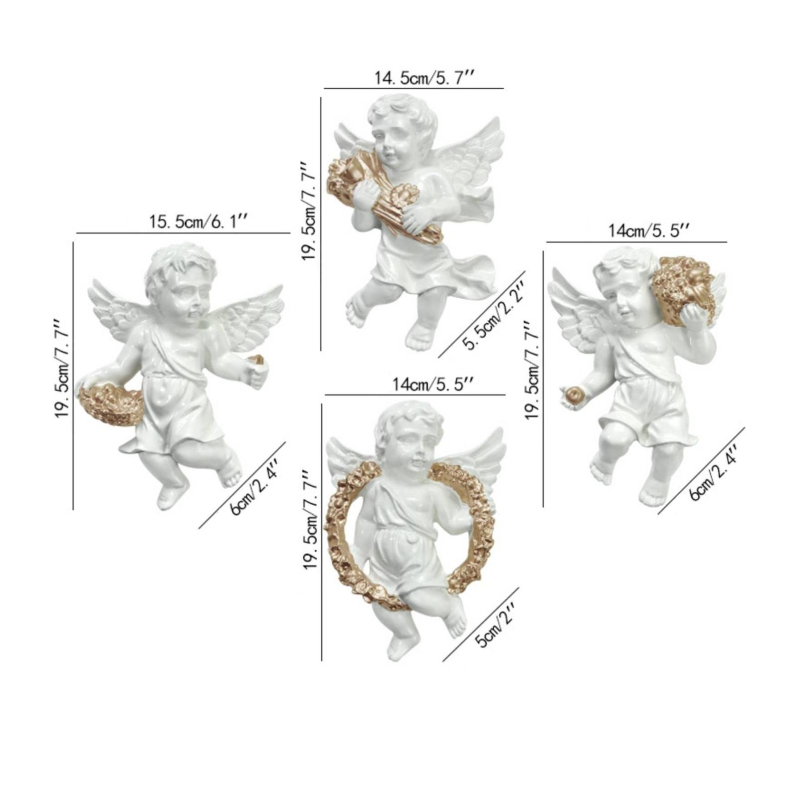 4 Pieces Romantic Cherub Wall Decor
