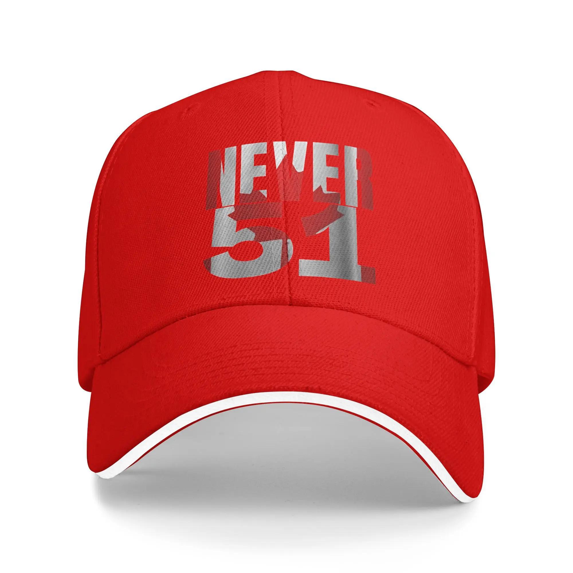 Never 51 With Flag Sun Baseball Cap Summer Unisex-Teens  Print Trucker Hat High Quality Fashion Outdoor Sports Baseball Caps One Size