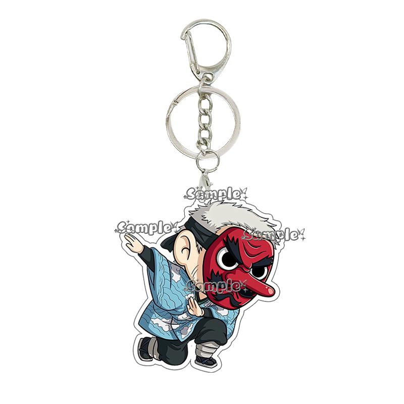 5cm Acrylic Anime Cartoon Kamado Nezuko Agatsuma Tanjiro Giyuu Q Version Keychain Game Character Backpack Pendant Charm Gift Toy