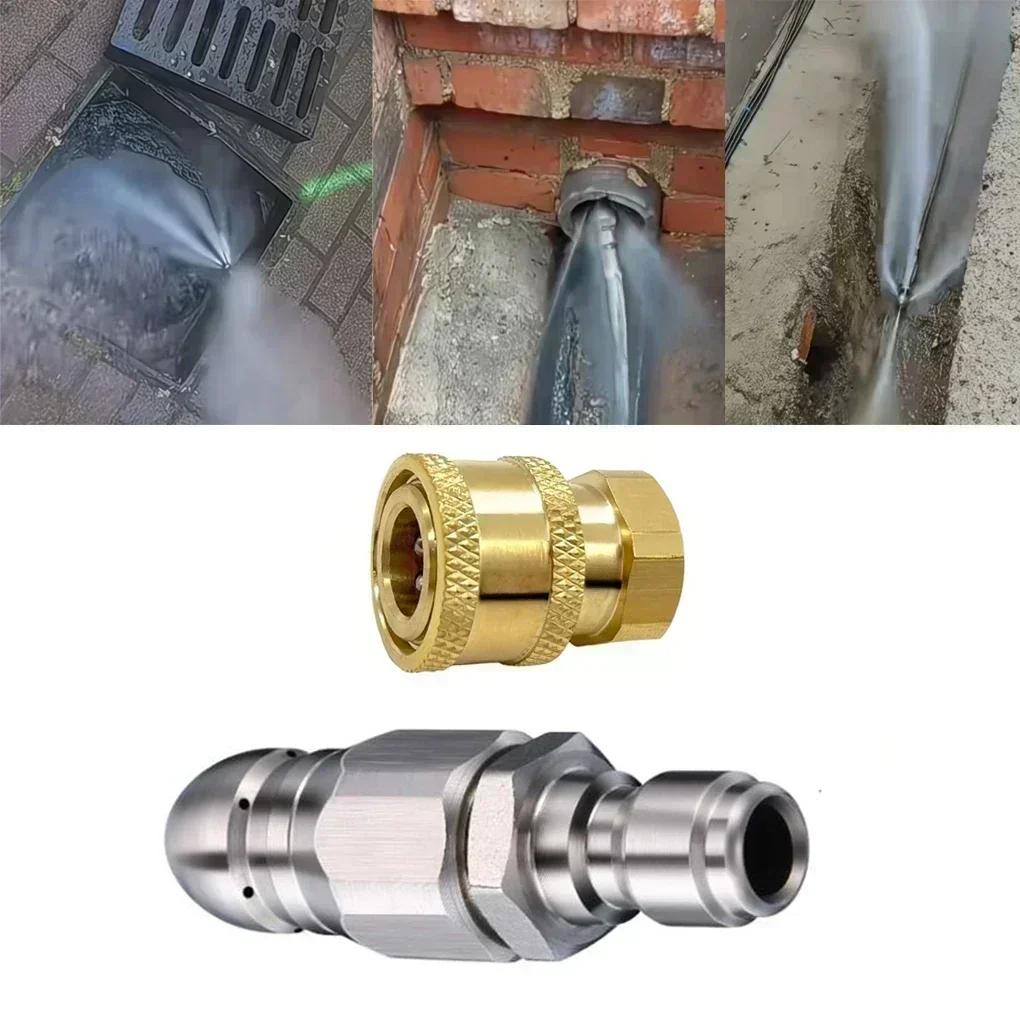 5000 PSI Kanalreiniger Hochdruck Abflussreiniger Schlauch Düse Für 1/4 Hochdruckreiniger Schnellablass Schlauch Düsenwerkzeug Wasser