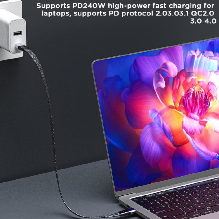 240W Type C Charging Cable PD240W 40Gbps/8K60hz Video Fast Speed Data Transfer Travel USB C To C Cord