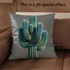 D Set Of  Cactus Themed Throw Pillow Covers Pattern Cushion Cover Suitable For Sofa Bedroom Car Pillow Cover