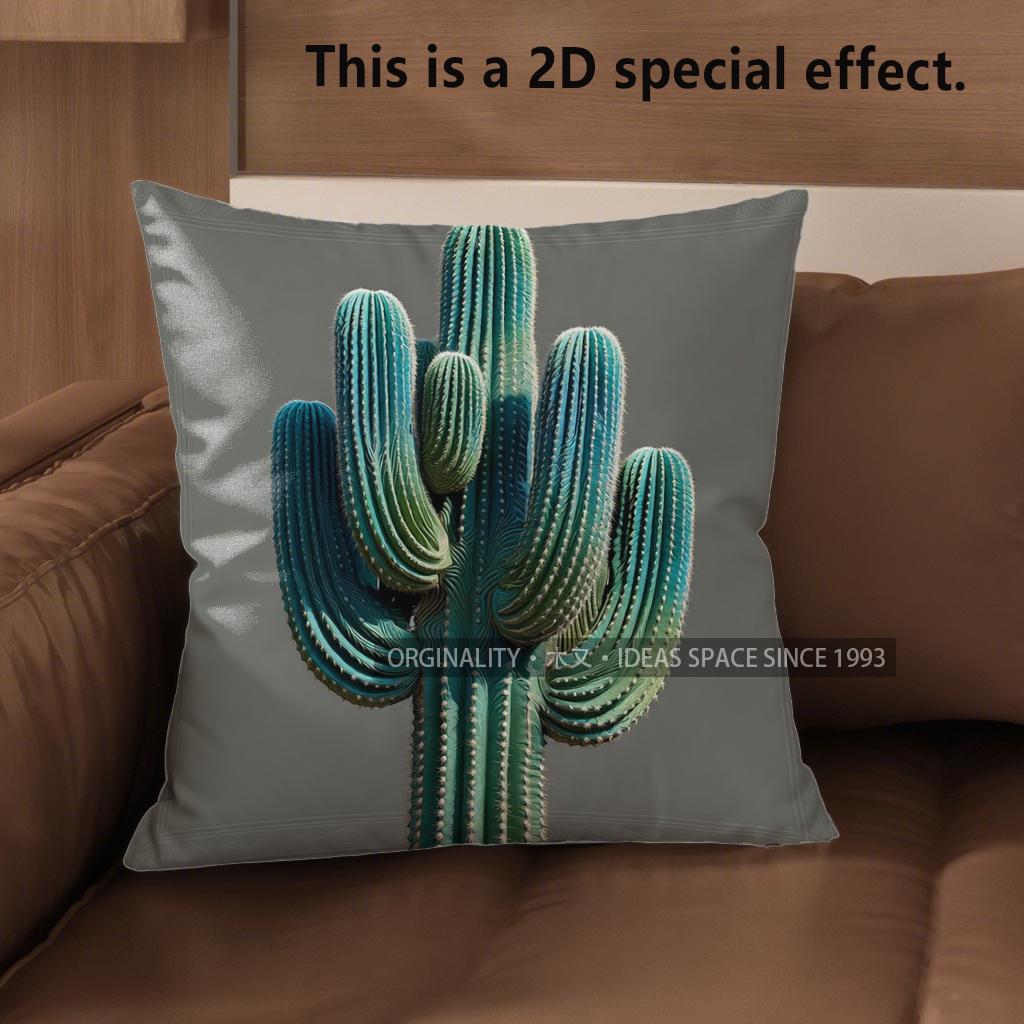 

2D Set Of 4 Cactus Themed Throw Pillow Covers Pattern Cushion Cover Suitable For Sofa Bedroom Car Pillow Cover 40x40cm