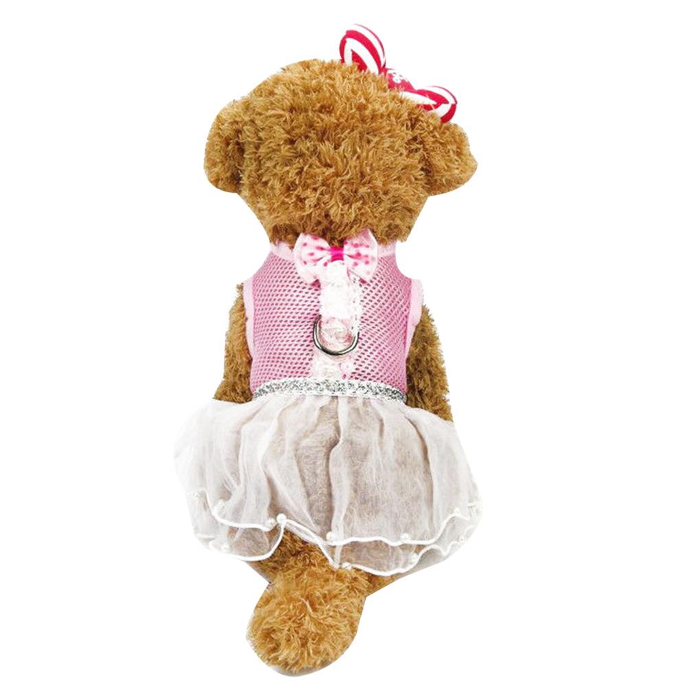 Домашний сетчатый наряд Домашнее животное Маленькое животное Платье Юбка Поводок Веревка Жилет Шлейка Одежда