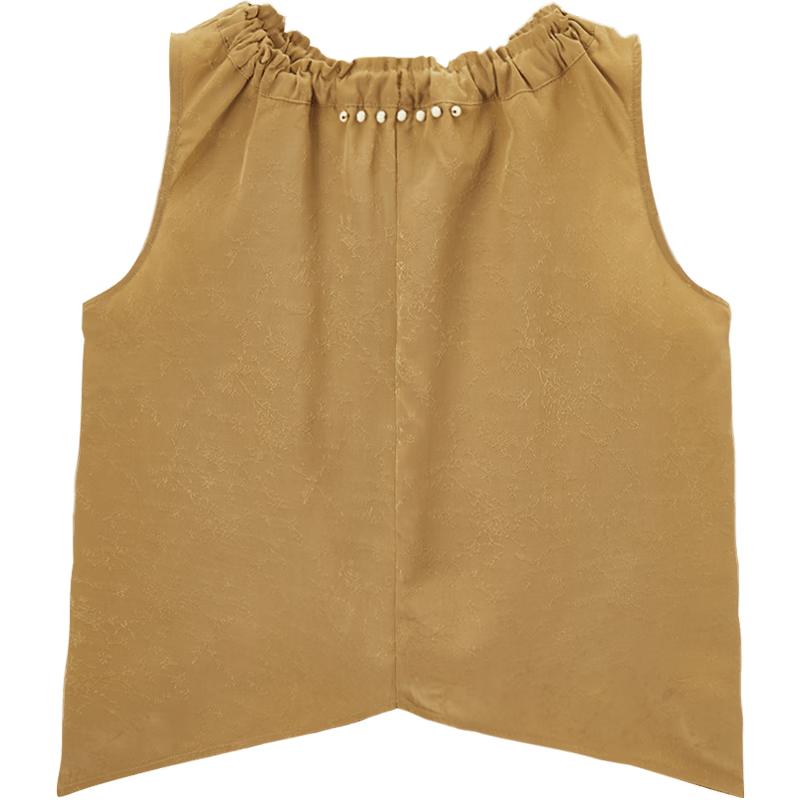 Aijutu Textured Jacquard Sleeveless Chiffon Top M