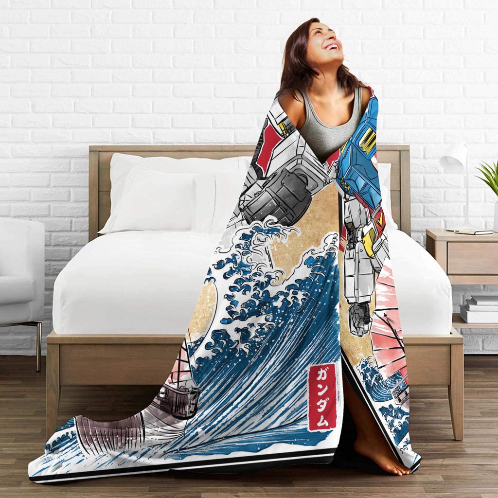 Gundam Robot Anime Blanket Quality Super Soft  Throw Blanket Winter Boy Girl Home Decor Graphic Bedspread