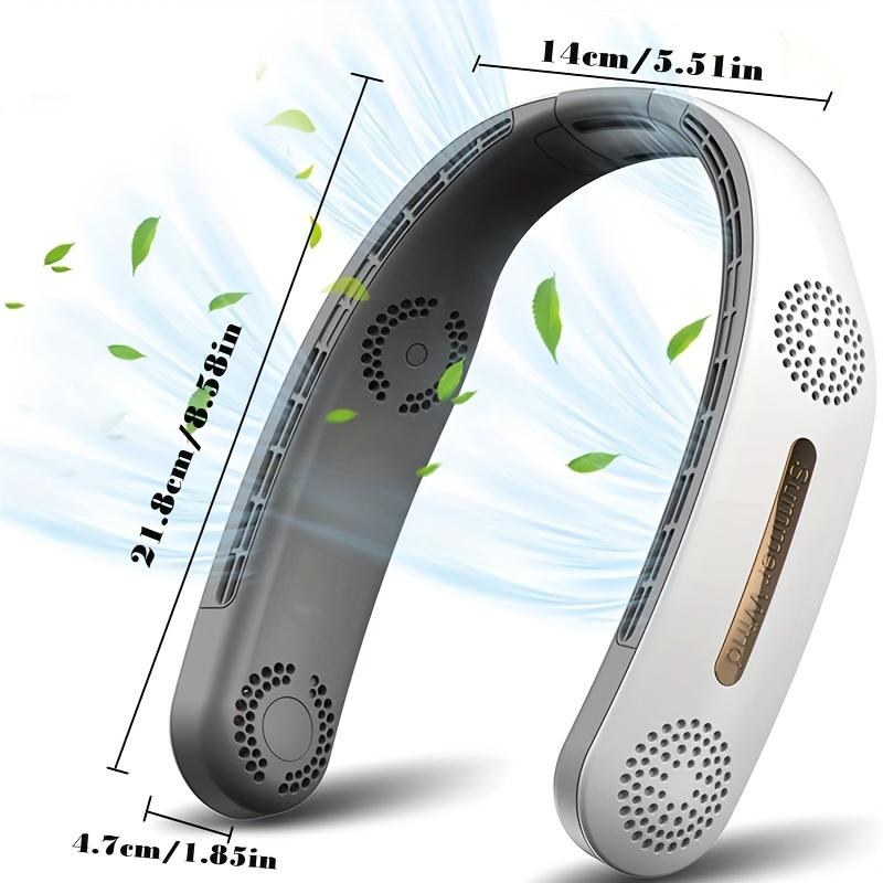 1pc Hands-Free Portable Neck Fan - Rechargeable, Bladeless, 3 Speeds, 360° Cooling, USB Wearable