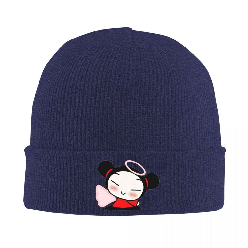 Cartoon Pucca Warm Knitted Cap Hip Hop Bonnet Hat Autumn Winter Outdoor Beanies Hats for Unisex Women Adult